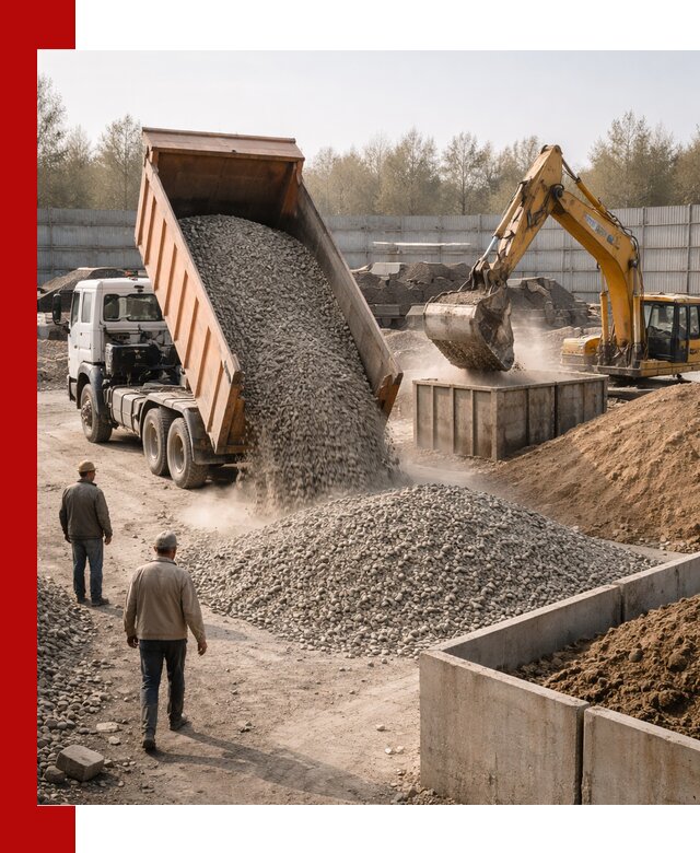 Доставка нерудных материалов с погрузкой и разгрузкой в Тамбове