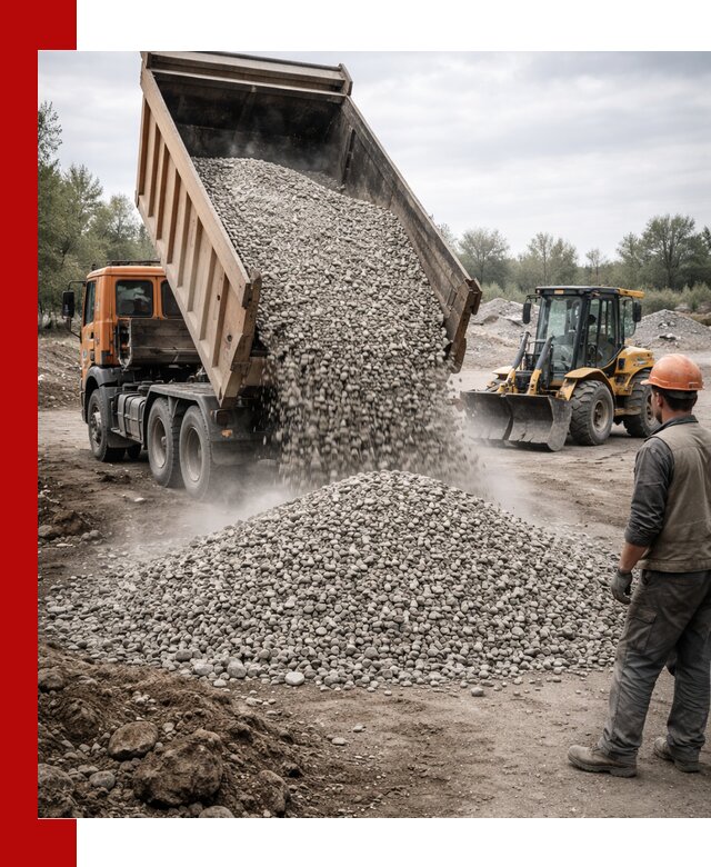 Доставка щебня в Тамбове крупными и мелкими фракциями