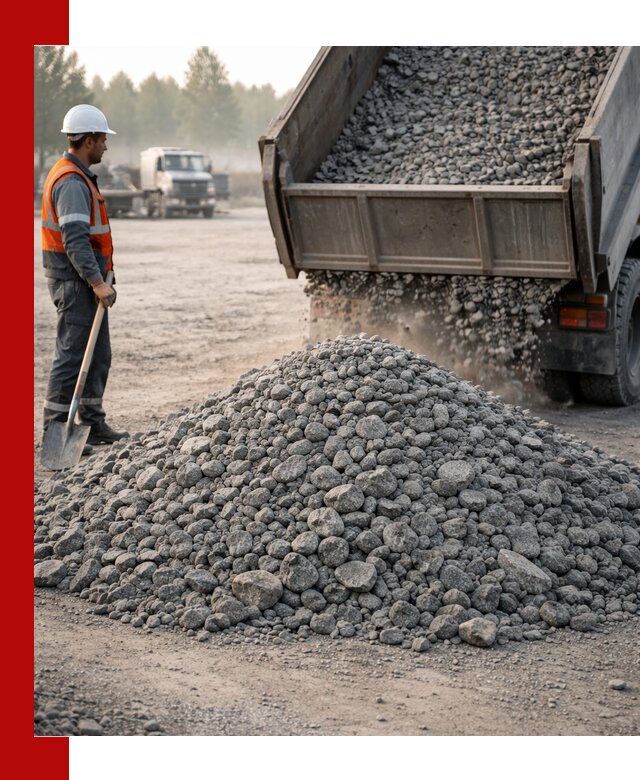 Гранитный щебень фракции 100–201 для строительства в Тамбове