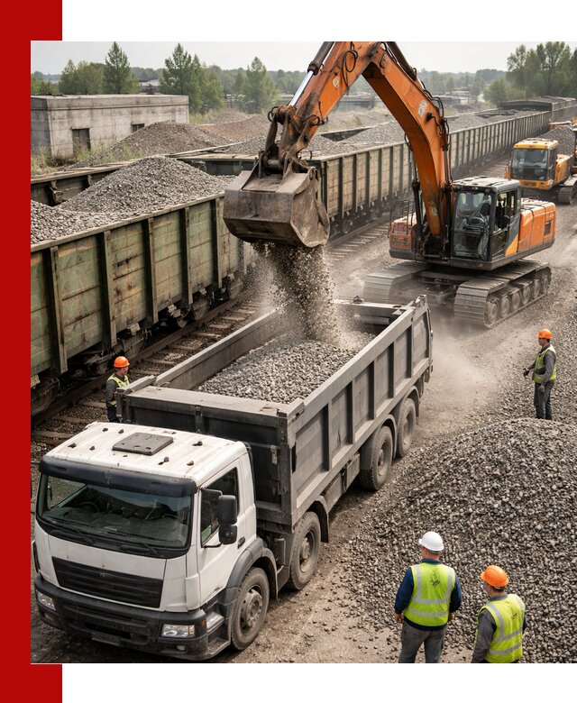 Железнодорожный щебень фракция 25–60 для поставок в Тамбове