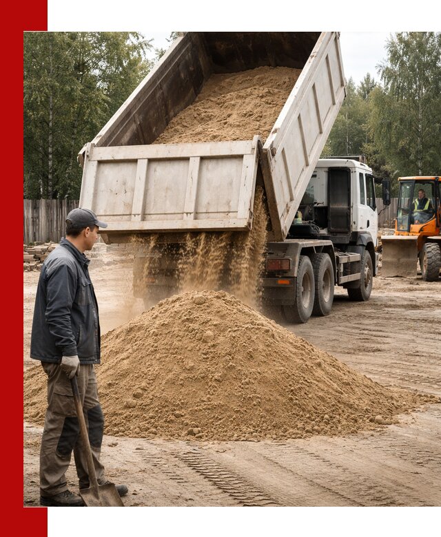 Доставка и продажа песка с разгрузкой в Тамбове