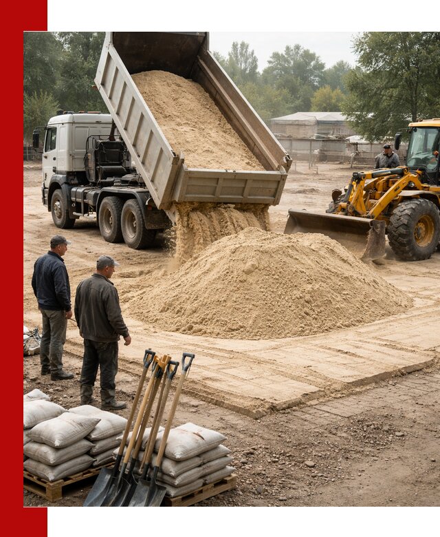 Доставка мытого песка в Тамбове с самосвалами по выгодной цене