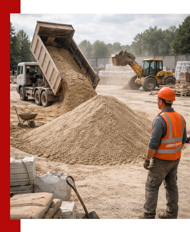 Доставка строительного песка с самосвалом в Тамбове