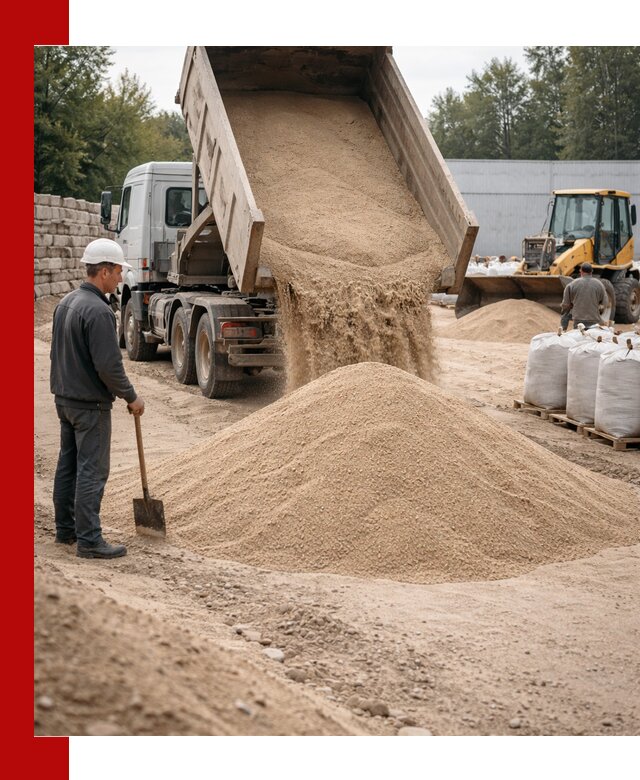 Кварцевый песок фракция 0–3 мм с доставкой в Тамбове