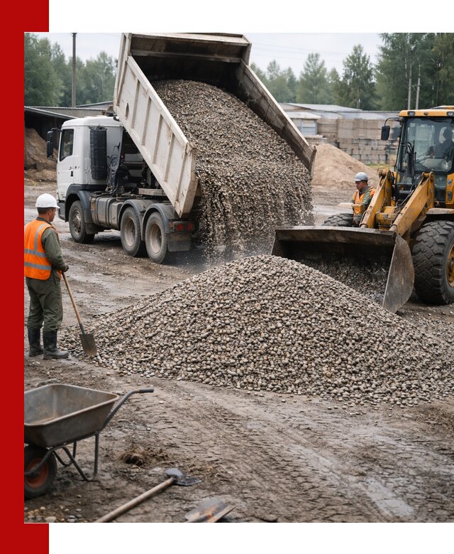 Мытый гравий с доставкой в Тамбове от карьера до участка