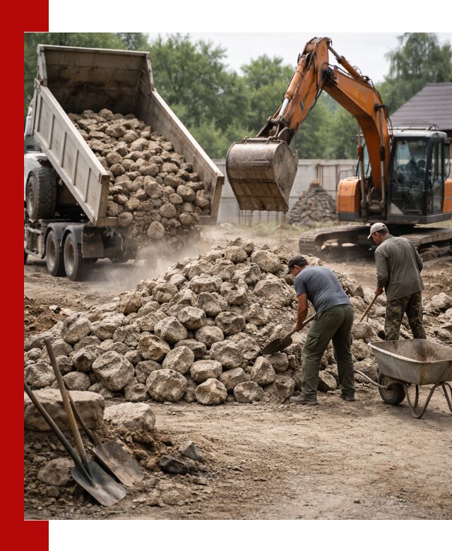 Доставка и разгрузка бутового камня в Тамбове