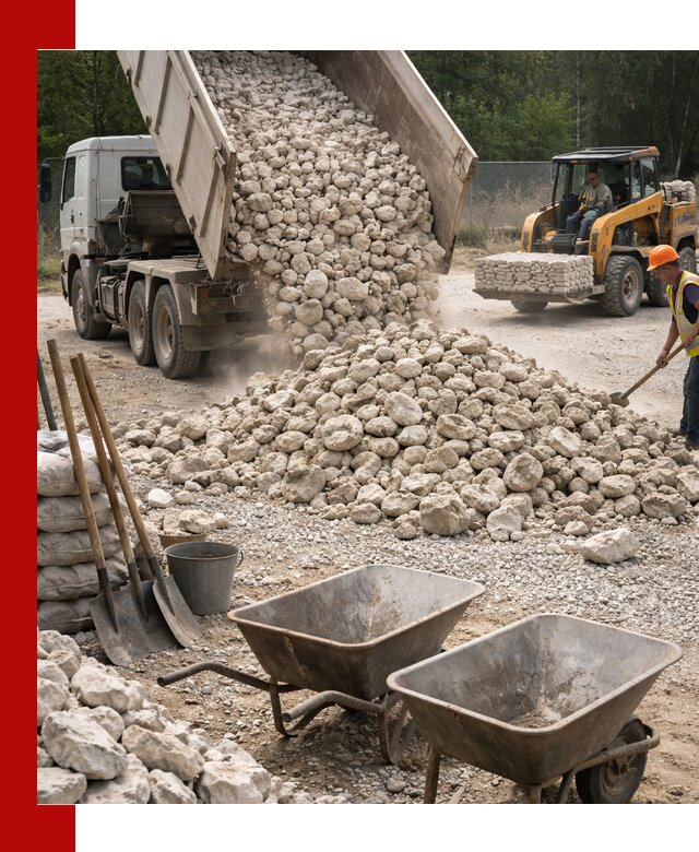 Доставка и продажа бутового известнякового камня в Тамбове