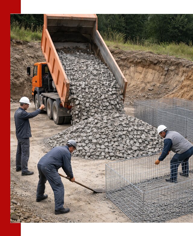 Камень для габионов с доставкой в Тамбове быстро и надёжно