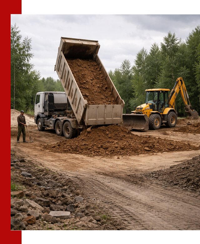Доставка суглинка самосвалами в Тамбове подсыпка и планировка