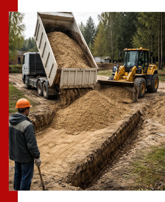 Доставка песчаного грунта в Тамбове для строительных работ