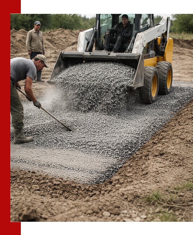 Устройство щебеночной подушки в Тамбове для дорог и фундаментов
